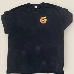 Santa Cruz Skateboards Black Tee with Yellow and Red Logo